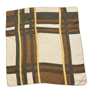 Vintage Pierre Balmain Silk Scarf 30" Square Brown/Tan